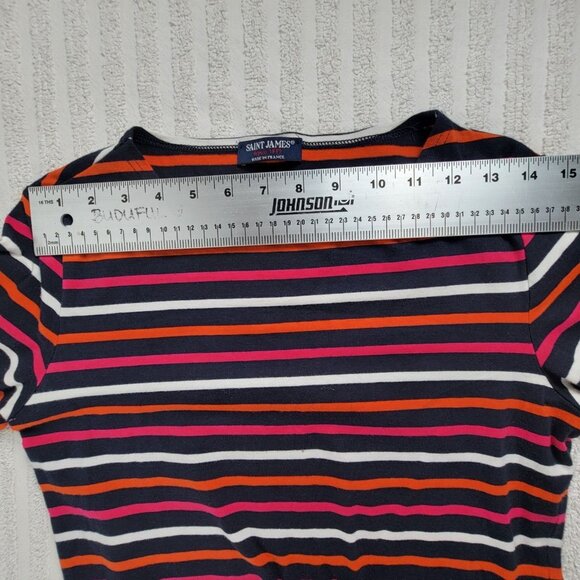 Saint James Womens Multicolor Striped T-Shirt Top Size 6 Long Sleeve Casual - Picture 5 of 7